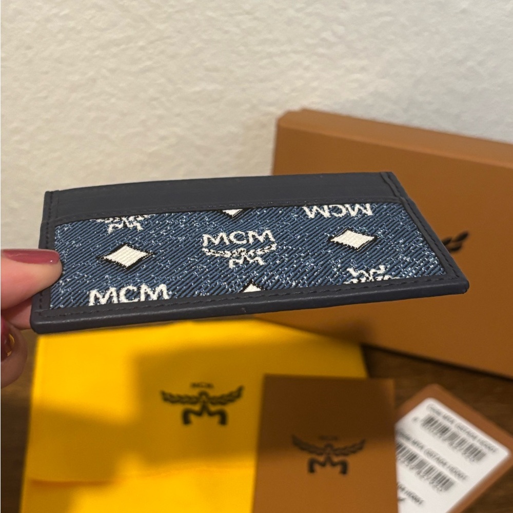 MCM Blue Logo Card Holder - Picture 3 of 7